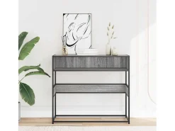 Mesa consola Sonoma gris 90x35x80 cm madera de ingeniería
