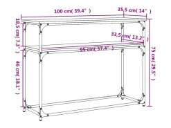 Mesa consola Sonoma gris 100x35,5x75 cm madera de ingeniería