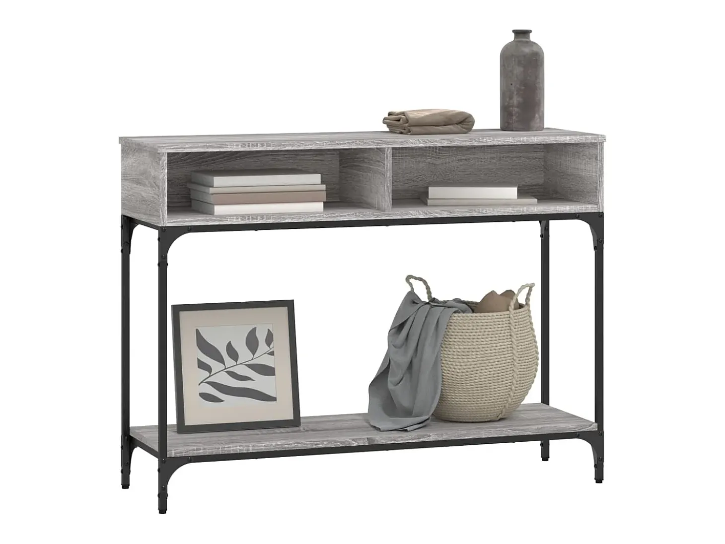 Mesa consola Sonoma gris 100x30,5x75 cm madera de ingeniería