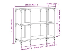 Mesa consola Sonoma gris 102x35x90 cm madera de ingeniería