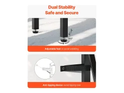 Mesa Consola SucceBuy 140 cm, 1 Nivel, Marrón-Negro, para la Entrada y el Salón