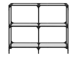 Mesa consola superficie vidrio transparente acero 98x30x81 cm ES862329