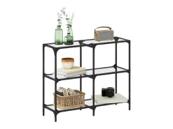 Mesa consola superficie vidrio transparente acero 98x30x81 cm