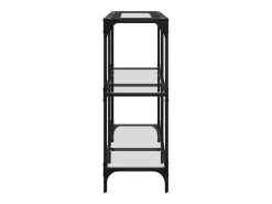 Mesa consola superficie vidrio transparente acero 98x30x81 cm