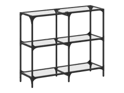 Mesa consola superficie vidrio transparente acero 98x30x81 cm
