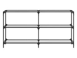 Mesa consola superficie vidrio transparente acero 158,5x30x81cm