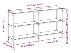 Mesa consola superficie vidrio transparente acero 158,5x30x81cm