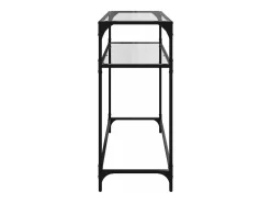 Mesa consola superficie vidrio transparente acero 98x35x81 cm ES920361