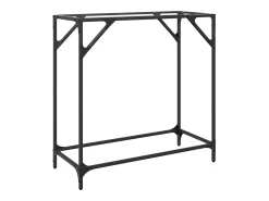 Mesa consola superficie vidrio transparente acero 80x35x81 cm