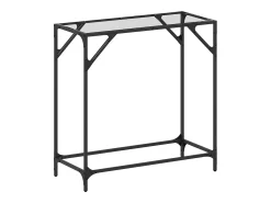Mesa consola superficie vidrio transparente acero 80x35x81 cm