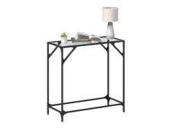 Mesa consola superficie vidrio transparente acero 80x35x81 cm ES835629