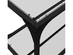 Mesa consola superficie vidrio transparente acero 158,5x30x81cm