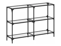 Mesa consola superficie vidrio transparente acero 118,5x30x81cm ES805693