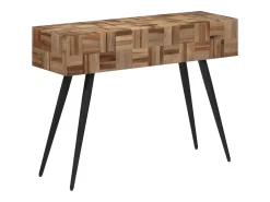 Mesa consola teca reciclada maciza 110x34x80 cm