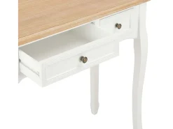 Mesa consola tocador con 3 cajones blancos