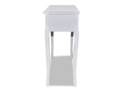 Mesa consola tocador con tres cajones blancos