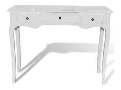Mesa consola tocador con tres cajones blancos ES414962