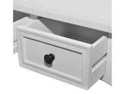 Mesa consola tocador con tres cajones blancos ES414962