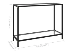Mesa consola transparente 100x35x75 cm Cristal templado