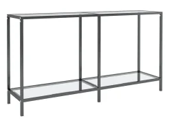 Mesa consola transparente vidrio templado 140x35x75,5 cm ES572317