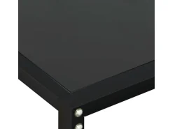 Mesa consola vidrio templado negro 200x35x75,5 cm ES524981