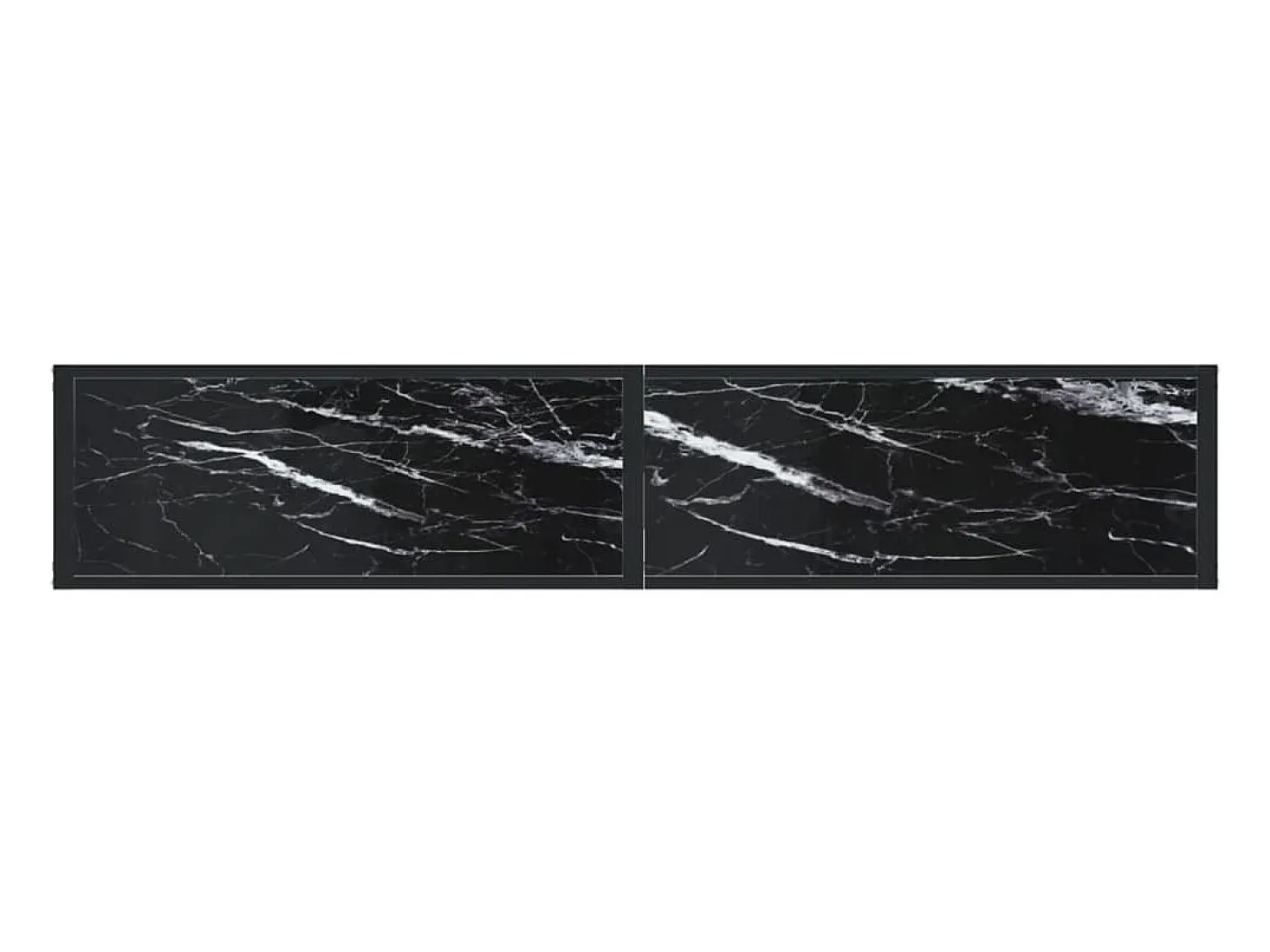 Mesa consola vidrio templado mármol negro 180x35x75,5 cm ES336618