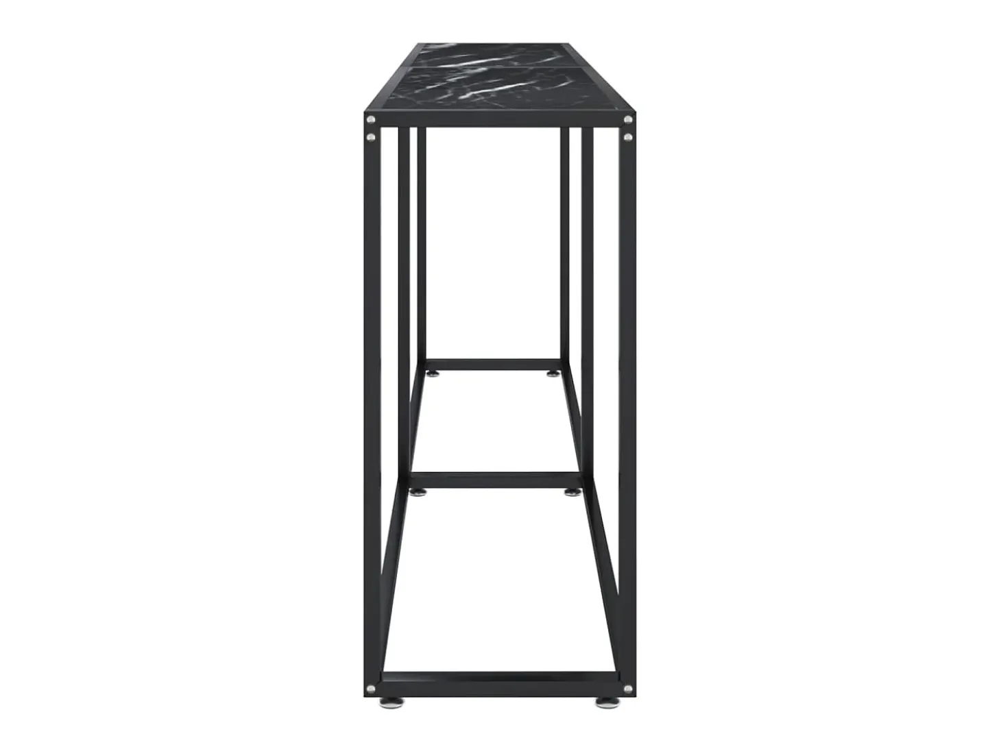 Mesa consola vidrio templado mármol negro 180x35x75,5 cm ES336618