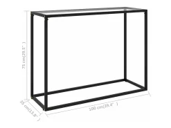 Mesa consola vidrio templado transparente 100x35x75 cm