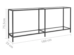 Mesa consola vidrio templado transparente 180x35x75,5 cm
