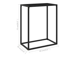 Mesa consola vidrio templado negro 60x35x75 cm