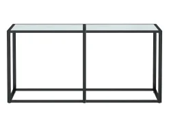 Mesa consola vidrio templado mármol blanco 160x35x75,5 cm