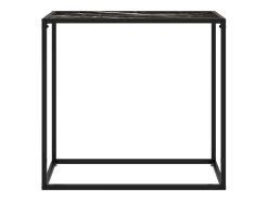 Mesa consola vidrio templado negro 80x35x75 cm ES375802