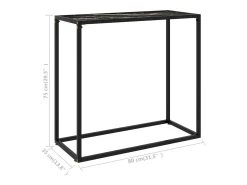 Mesa consola vidrio templado negro 80x35x75 cm