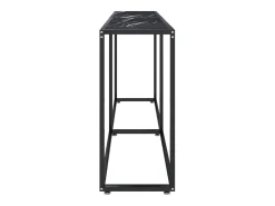 Mesa consola vidrio templado mármol negro 180x35x75,5 cm