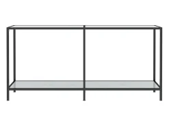 Mesa consola vidrio templado blanco 160x35x75,5 cm