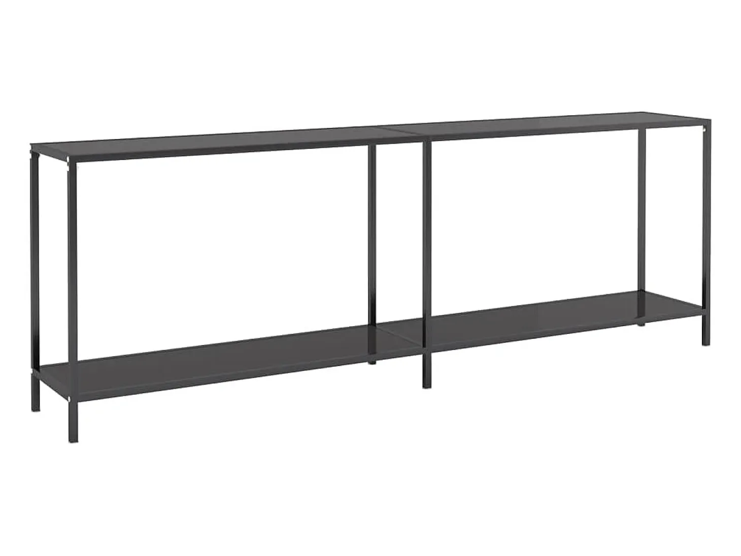 Mesa consola vidrio templado negro 220x35x75,5 cm