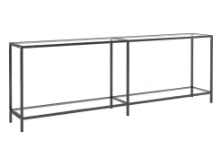 Mesa consola vidrio templado transparente 220x35x75,5 cm ES293166