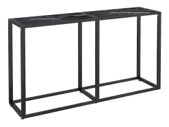 Mesa consola vidrio templado mármol negro 140x35x75,5cm