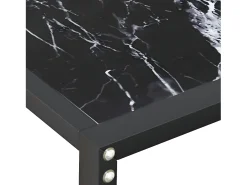 Mesa consola vidrio templado mármol negro 140x35x75,5cm
