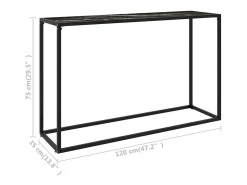Mesa consola vidrio templado negro 120x35x75 cm