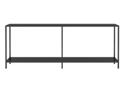 Mesa consola vidrio templado negro 200x35x75,5 cm ES143609