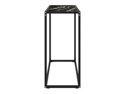 Mesa consola vidrio templado negro 80x35x75 cm