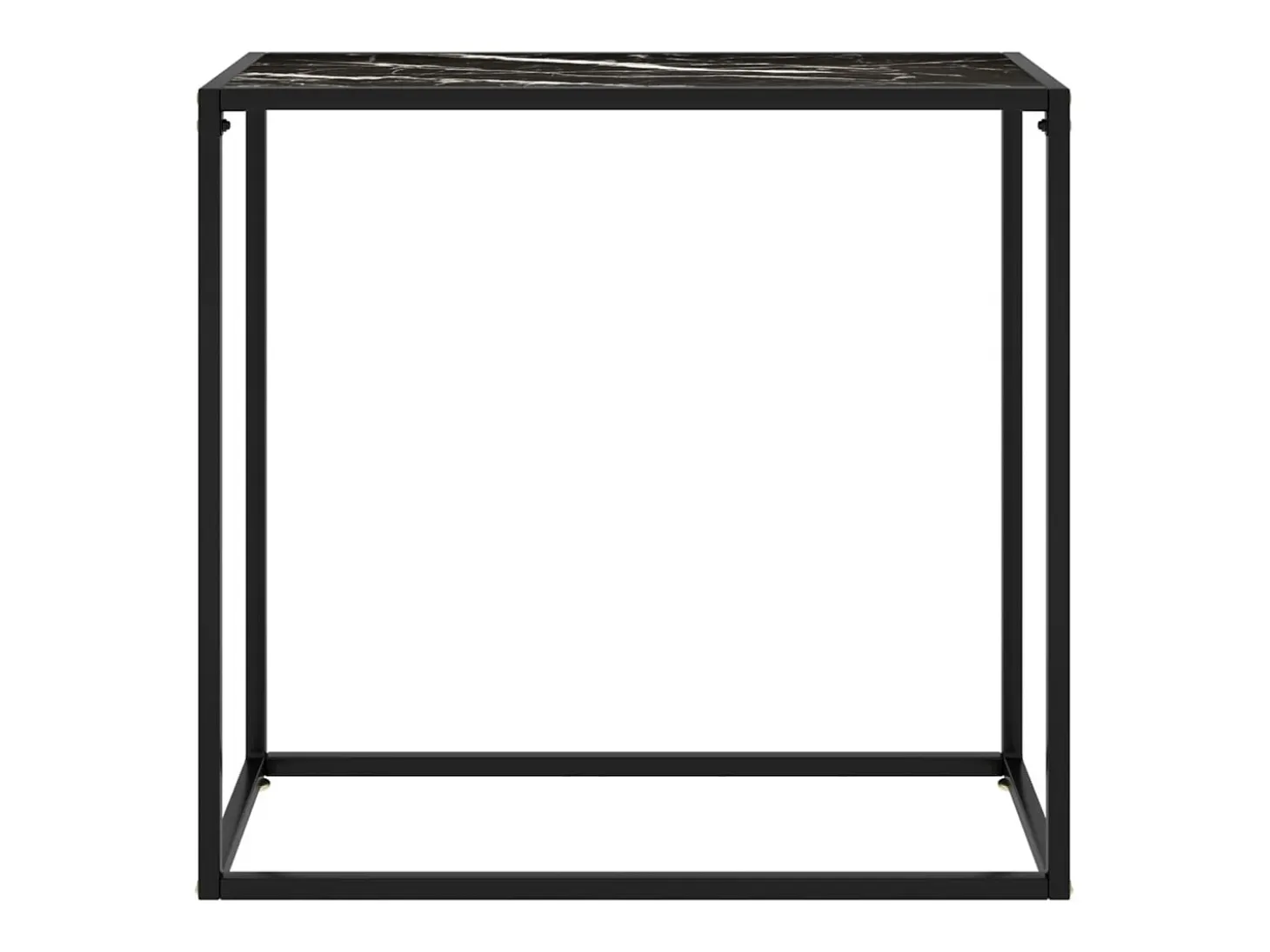 Mesa consola vidrio templado negro 80x35x75 cm