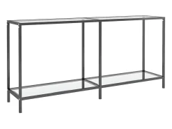 Mesa consola vidrio templado transparente 160x35x75,5 cm ES697257