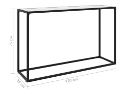 Mesa consola vidrio templado blanco 120x35x75 cm