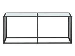 Mesa consola vidrio templado mármol blanco 180x35x75,5 cm ES736565