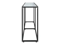 Mesa consola vidrio templado mármol blanco 180x35x75,5 cm ES736565