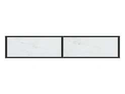 Mesa consola vidrio templado mármol blanco 180x35x75,5 cm ES736565