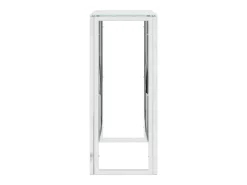 Mesa consola 70x30x70 cm acero inoxidable y cristal