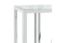 Mesa consola 110x30x70 cm acero inoxidable y cristal